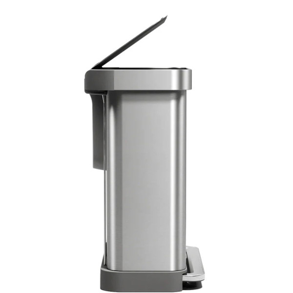 Poubelle rectangulaire Recycler inox + réserve à sacs 2 bacs 24+34 L - Simplehuman | Art.  838810026978  - vue 2