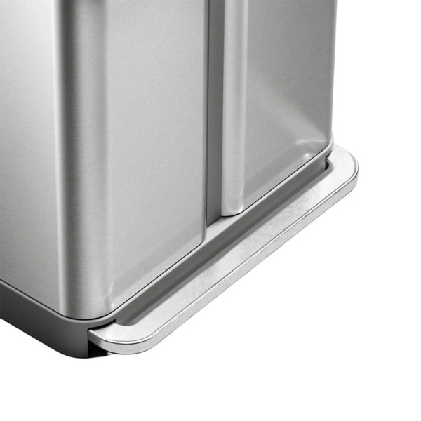Poubelle rectangulaire Recycler inox + réserve à sacs 2 bacs 24+34 L - Simplehuman | Art.  838810026978  - vue 5