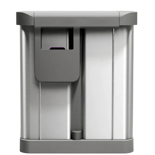 Poubelle rectangulaire Recycler inox + réserve à sacs 2 bacs 24+34 L - Simplehuman | Art.  838810026978  - vue 4