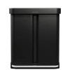 Poubelle rectangulaire Recycler noire + réserve à sacs 2 bacs 24+34 L - Simplehuman | Art. 0838810026985 - vue 2