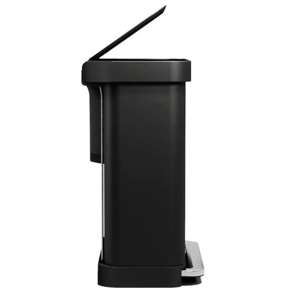 Poubelle rectangulaire Recycler noire + réserve à sacs 2 bacs 24+34 L - Simplehuman | Art. 0838810026985 - vue 3
