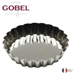 Moule à tartelette cannelé - fer blanc - fond fixe - de Ø10 mm, h18 mm - Gobel