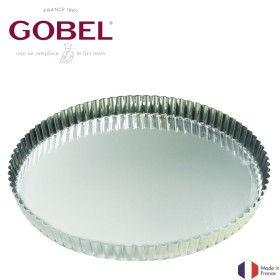Tourtière ronde cannelée - fer blanc - fond fixe - de 20 à 32 cm, h25 mm - Gobel - vue 1