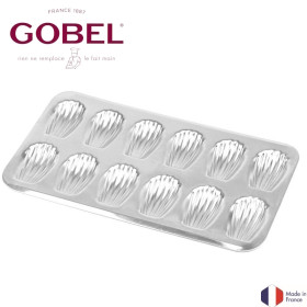 Plaque 12 madeleines - fer blanc - 395 x 200 x 17 mm - Tellier | Art. vue 1