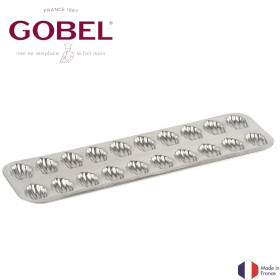Plaque 20 madeleinettes - fer blanc - 395 x 125 x 13 mm - Tellier | Art. Vue 1