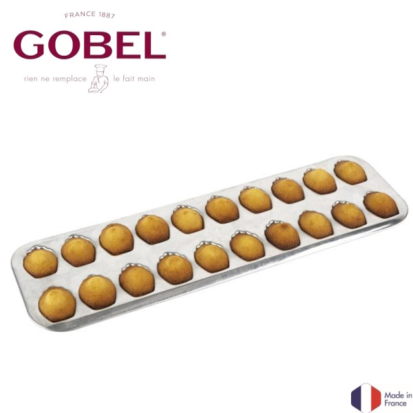 Plaque 20 madeleinettes - fer blanc - 395 x 125 x 13 mm - Tellier | Art. Vue 2