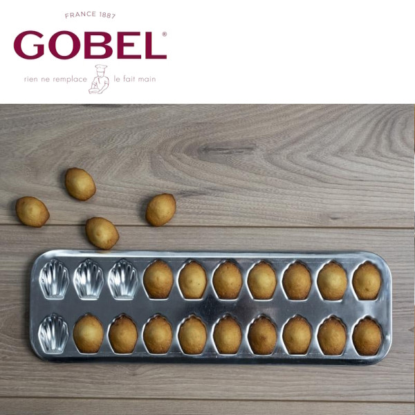 Plaque 20 madeleinettes - fer blanc - 395 x 125 x 13 mm - Tellier | Art. Vue 3
