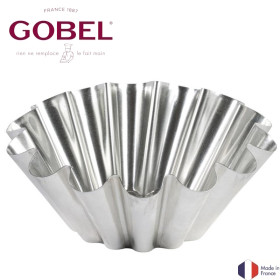 Moule à brioche grosses côtes - fond plat - fer blanc Ø22cm - Gobel