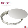 Tourtière ronde cannelée - fer blanc - fond amovible - de 24 à 28 cm, h25 mm - Gobel - vue 1