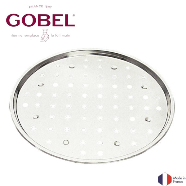 Plaque à pizza perforée - fer blanc - 34 cm - Tellier