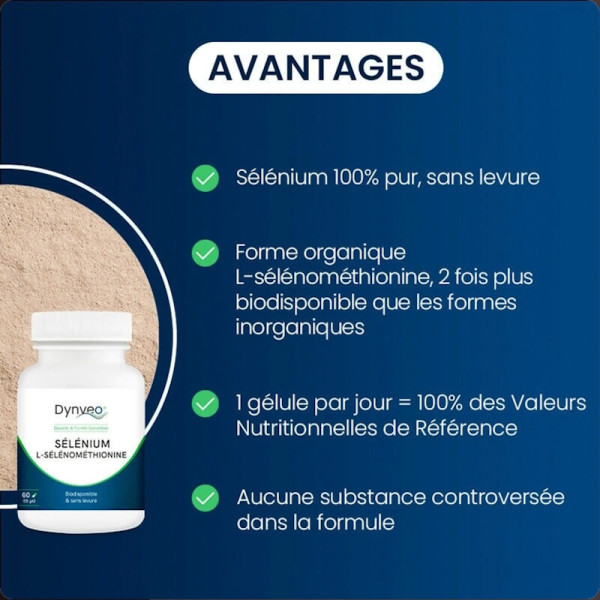 Sélénométhionine : Sélénium organique 55µg - 60 gélules - Dynveo | Art. vue 6