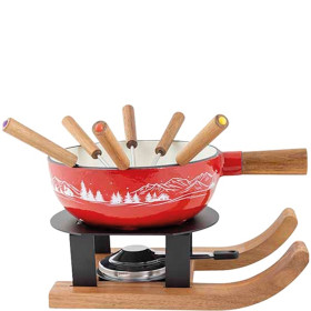 Aspen. Service à fondue Rouge & Ski 22 cm - Table & Cook | Art. 5401110345589