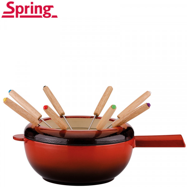 Saas-Fee. Service à Fondue en fonte 20 cm, 2 L rouge - Spring |Art. 4052356012592 - vue 3