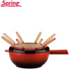 Saas-Fee. Service à Fondue en fonte 20 cm, 2 L rouge - Spring |Art. 4052356012592 - vue 3