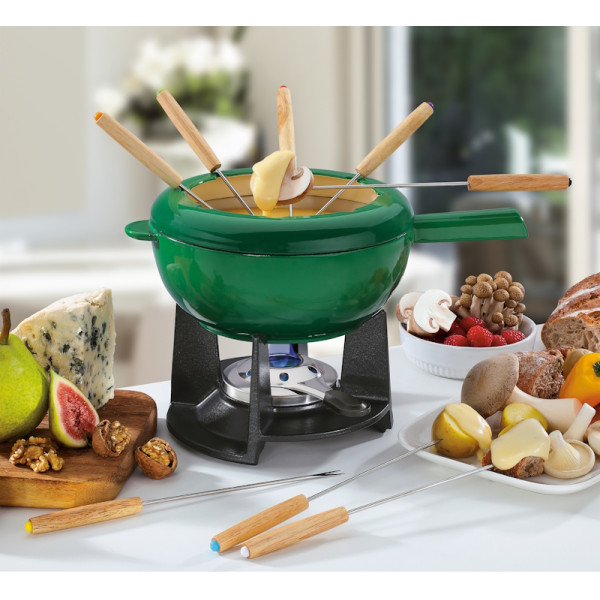 Saas-Fee. Service à Fondue en fonte 20 cm, 2 L vert - Spring |Art. 4052356012592 - vue 6