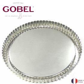 Moule à tarte renversée cannelé - fruits frais - fer blanc - Ø28 cm h35 mm - Gobel | Art. 3075301269507 - vue 1