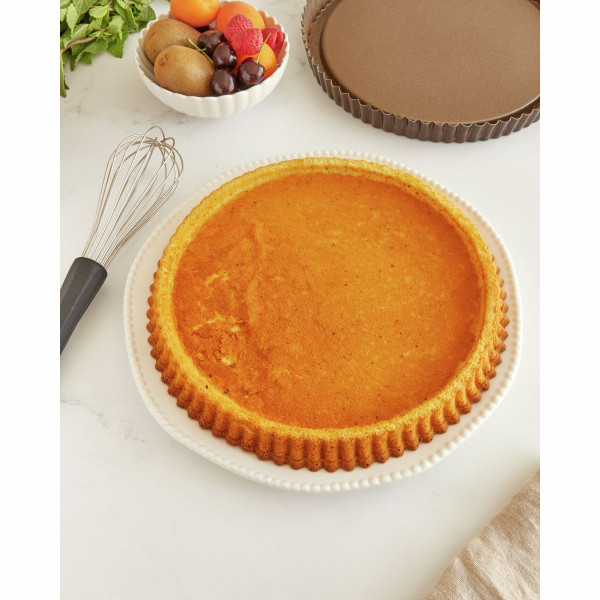Moule à tarte renversée cannelé - fruits frais - fer blanc - Ø28 cm h35 mm - Gobel | Art. 3075301269507 - vue 3