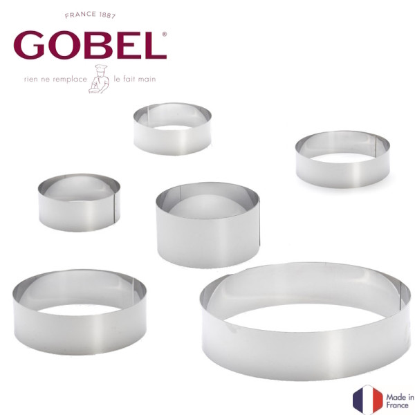 Cercle à entremets Vacherin inox - 8 à 30 cm - Ht 6 cm - Gobel | Art. 864990