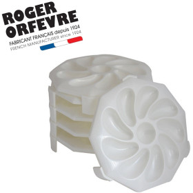 Lot de 6 assiettes de 9 huitres Blanc Nacré - Roger Orfevre