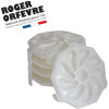 Lot de 6 assiettes de 9 huitres Blanc Nacré - Roger Orfevre