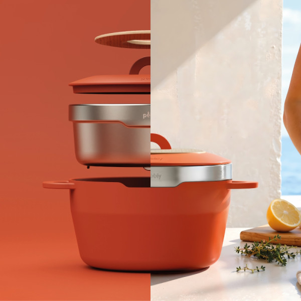 Cocotte multifonction en fonte d'aluminium recyclé 24 cm, 4,5L - Pebbly