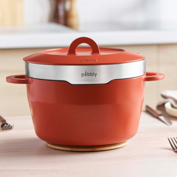 Cocotte multifonction en fonte d'aluminium recyclé 24 cm, 4,5L - Pebbly