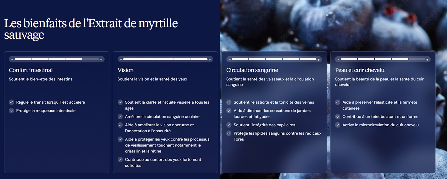 Les bienfaits de l'Extrait de myrtille sauvage par dyneo